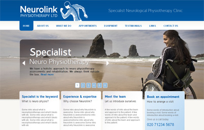 Neurolink Physiotherapy website redesign